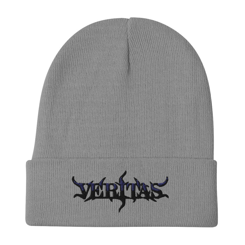 Veritas Black Logo Embroidered Beanie