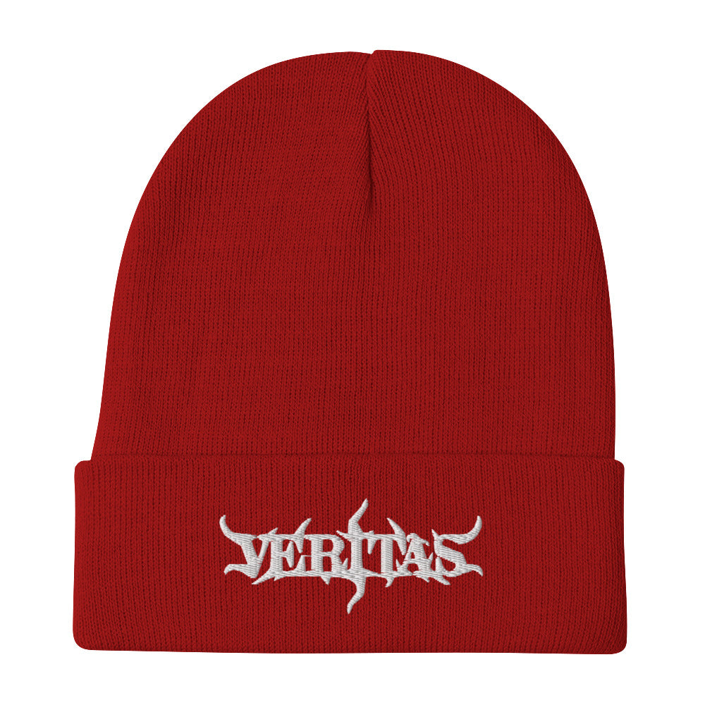 Veritas White Logo Embroidered Beanie